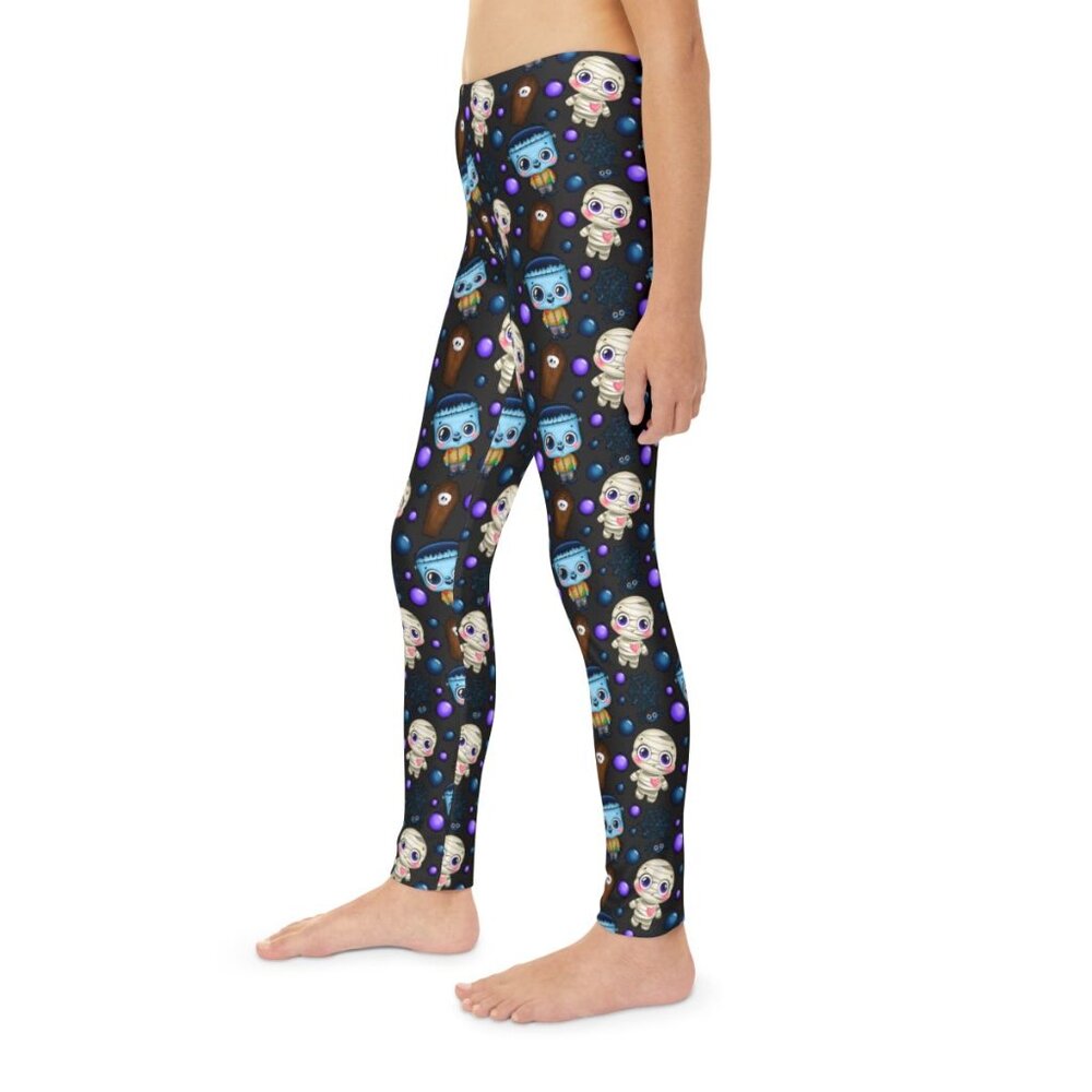 Blue Monsters and Mummies Halloween Party Leggings for Girls Fall Yoga Pants